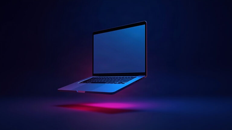 Corporate website redesign project thumbnail showing a laptop with a modern homepage layout