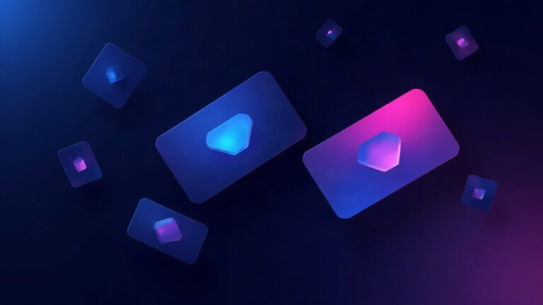 Brand identity system project thumbnail showing geometric logo marks and colour swatch cards