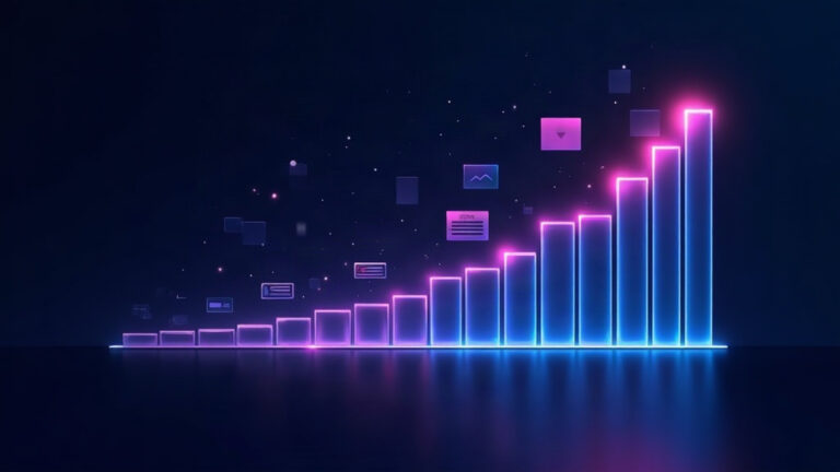 B2B case study image showing a sales pipeline board with lead cards and an upward conversion chart